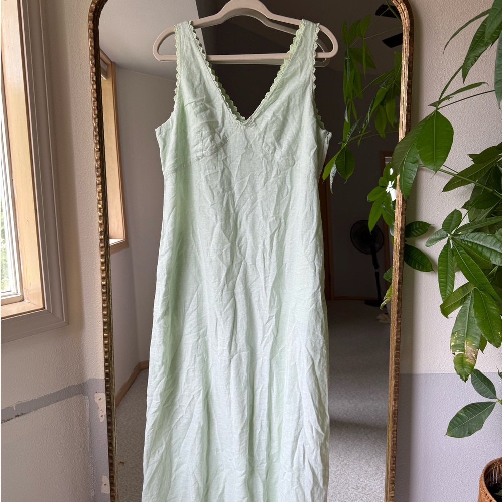 Laura Ashley Mint Green V-Neck Dress